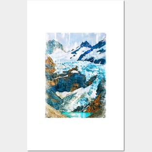 Abstract Snowy Mountain Landscape Patagonia. For Mountain Lovers. Posters and Art